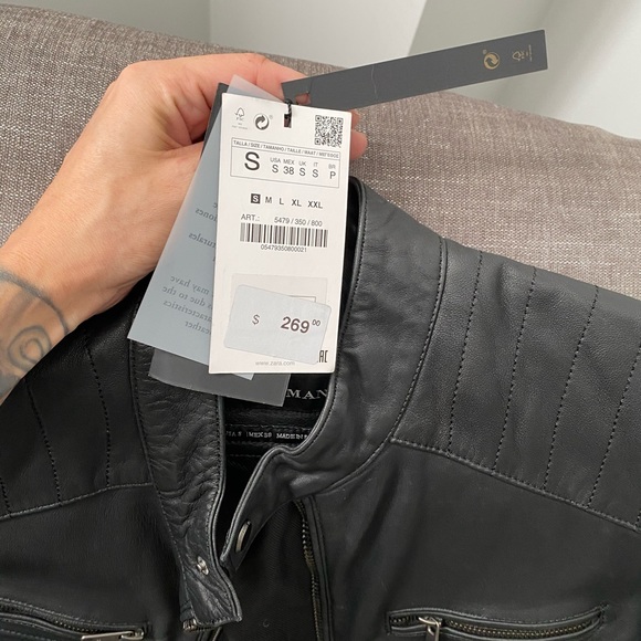 Zara leather men’s jacket - Picture 2 of 2